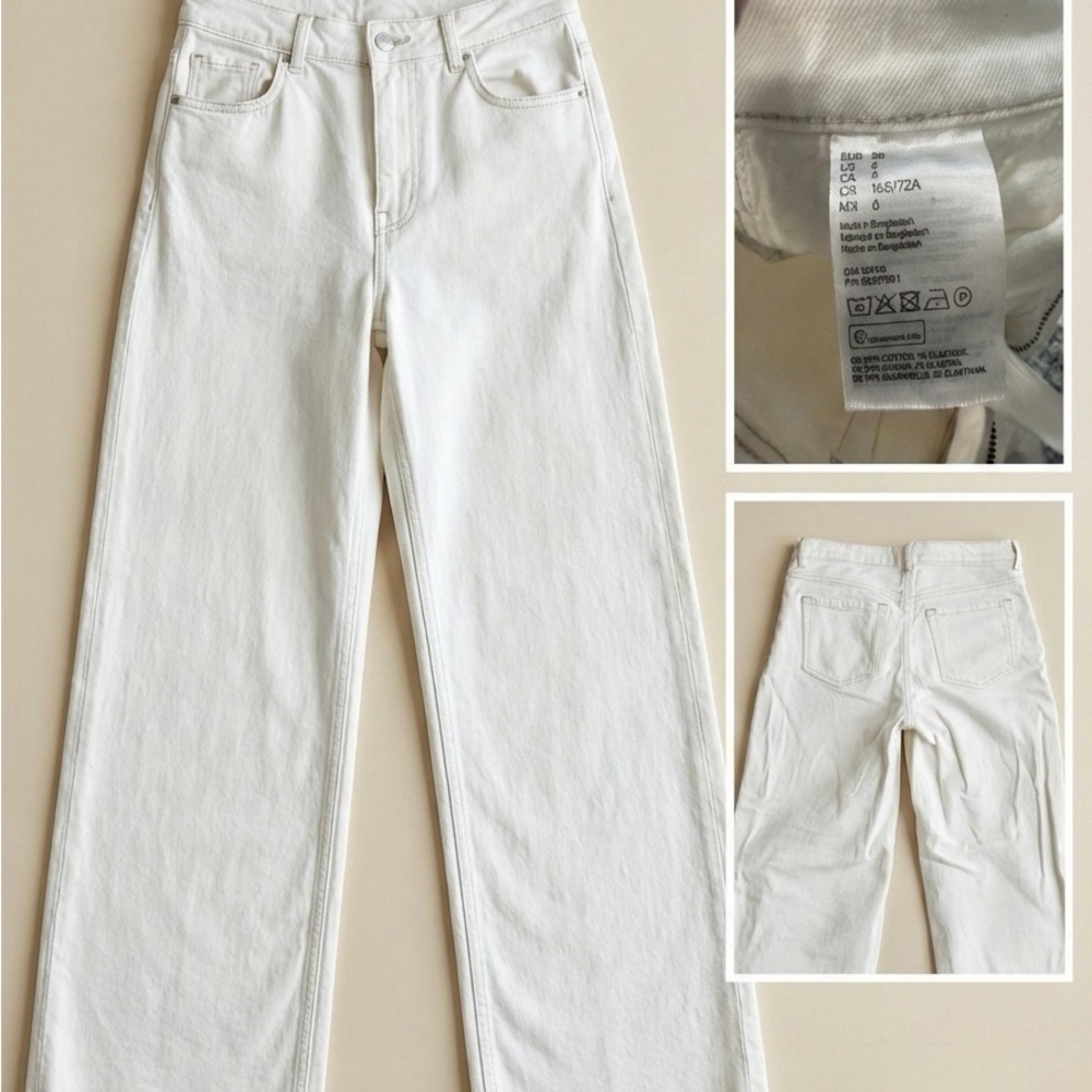 H&M White Boot Cut Pants